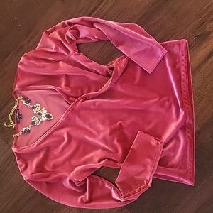 J Crew velour wrap top M